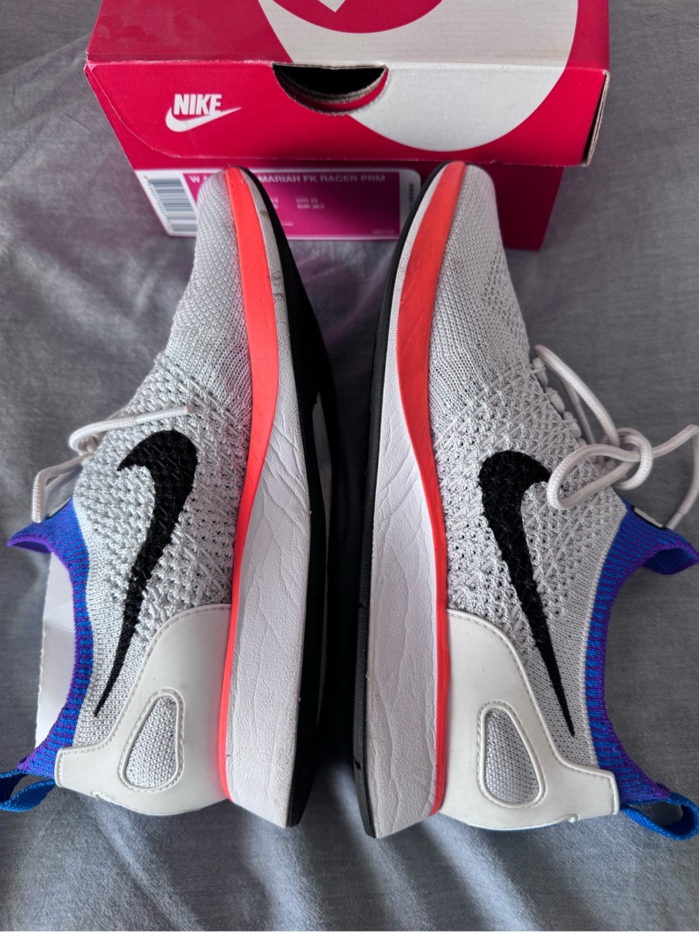 Nike air zoom Mariah  Racer Sneakers in White, Blue & Coral - 6w - Picture 4 of 7